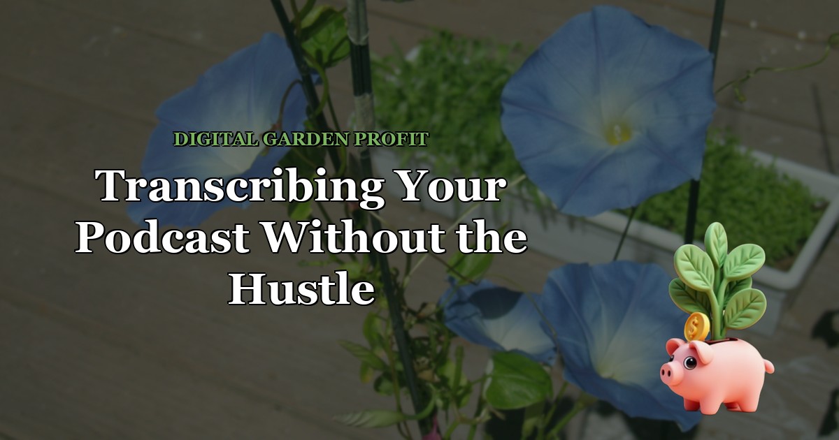 Transcribing Your Podcast Without the Hustle — Digital Garden Profit