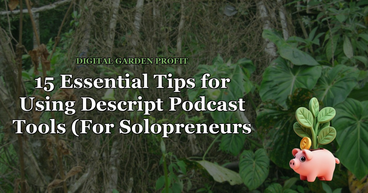 15 Essential Tips for Using Descript Podcast Tools (For Solopreneurs & Content Creators) — Digital Garden Profit