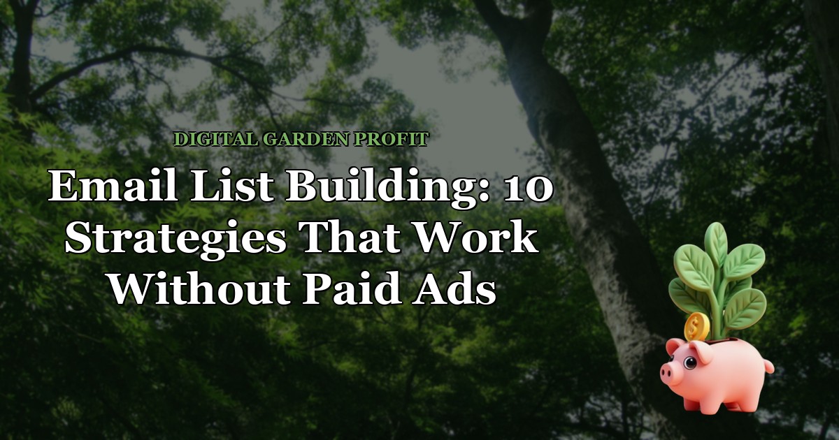 Email List Building: 10 Strategies That Work Without Paid Ads — Digital Garden Profit