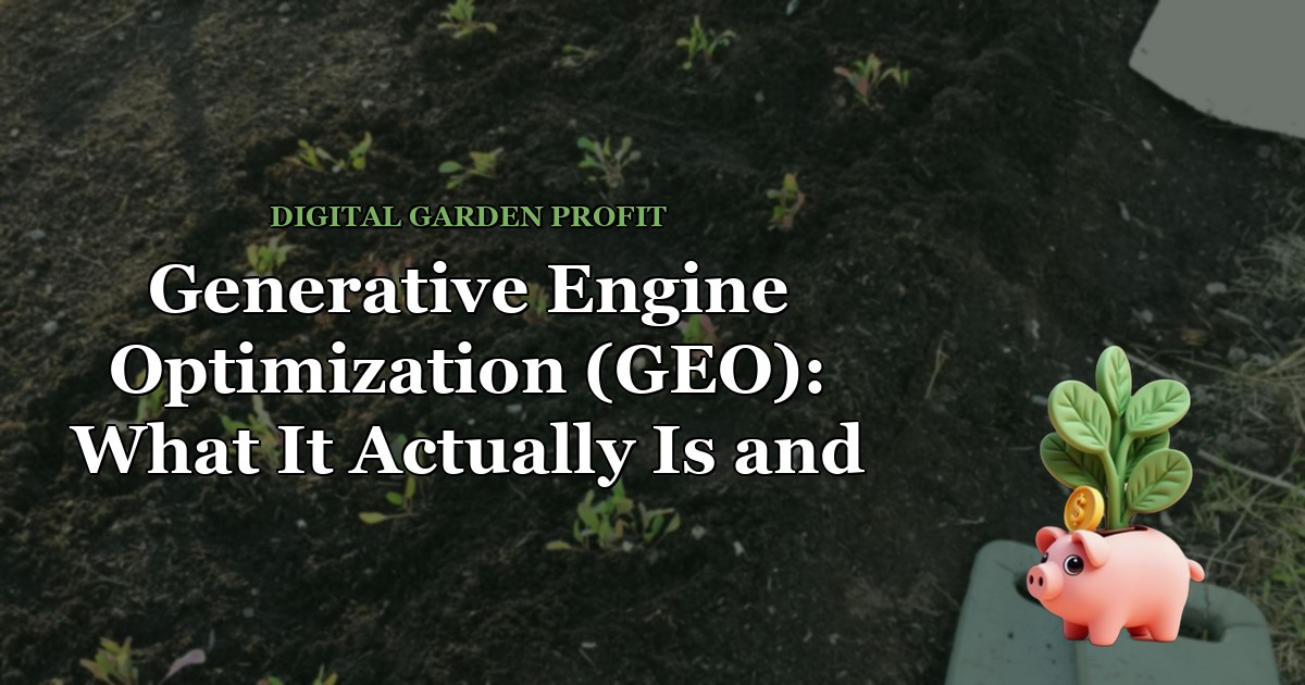 Generative Engine Optimization (GEO): What It Actually Is and How to Do It — Digital Garden Profit